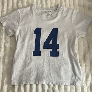 Brandy Melville White and Blue Short Sleeve Tee